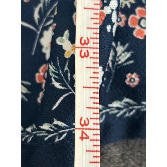 Max Studio Navy Floral Short Sleeve Ruffle Hem Dress XL 94% Polyester 6% Spandex - Picture 6 of 8